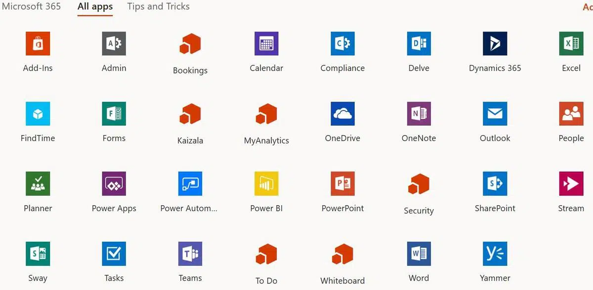 Microsoft Office 365 list of Applications and their uses